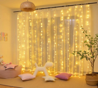 LED SVETLÁ ZÁCLONY 200 3X2M Teplá biela